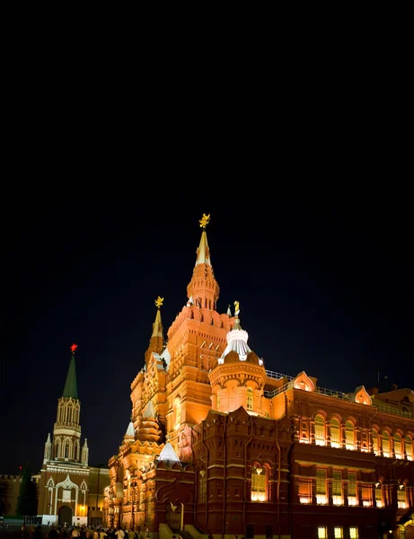 Moscow Ιστορικό Μουσείο Νύχτα — Φωτογραφία Αρχείου