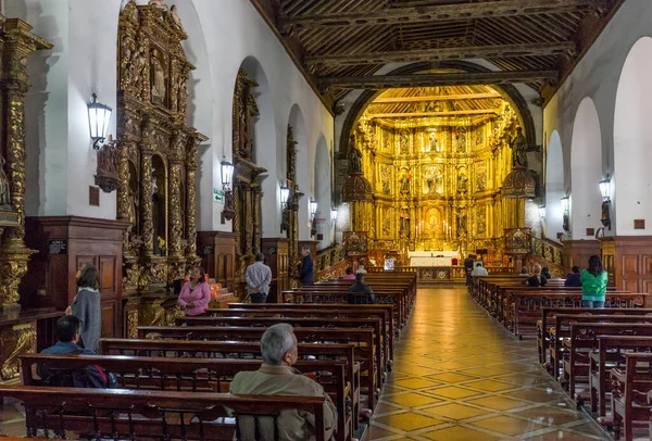 Bogota Colombia Oktober 2015 Goud Altaar Van Iglesia San Francisco — Stockfoto