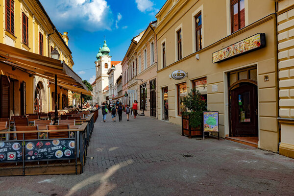 View of the old town in the center of the city of Pecs, Hungary