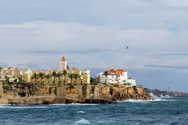 Estoril Lisboa Portugal Octubre 2015 Puerto Día Tormenta Océano Atlántico —  Fotos de Stock