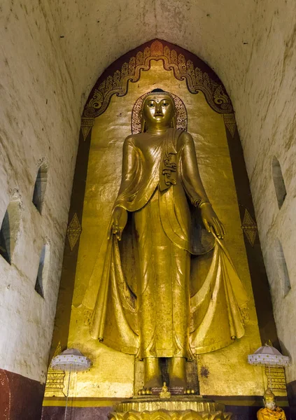 Golden Sculpture Goddess Temple Resurrection Christ Savior City Thailand — Stock Photo, Image