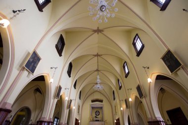 BOGOTA, COLOMBIA - 22 Ekim 2015 Montserrate Kilisesi Düşmüş Lord 'a adanmıştır. Kilise hacıların uğrak yeridir, aynı zamanda turistik bir yerdir..