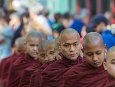 Tayland 'daki Budist tapınağındaki keşişler