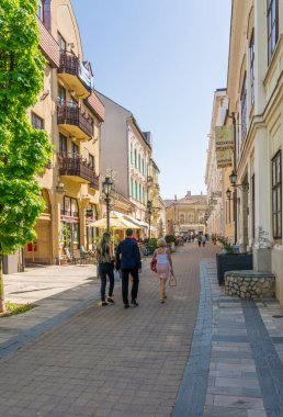 İsveç 'in Stockholm kentindeki eski kasabanın sokak manzarası