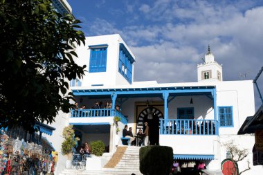 Yunanca Santorini şehri manzarası