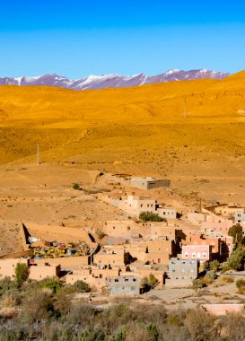 Fas 'taki geleneksel şehrin havadan görünüşü