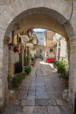 Bari, İtalya - 5 Haziran 2017: Bari şehir merkezi, başkent Bari ve Apulia bölgesi, Adriyatik Denizi, İtalya.
