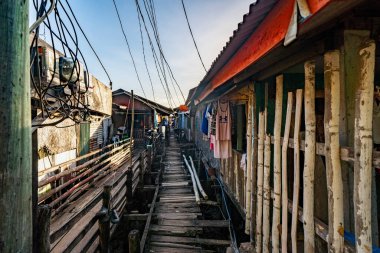 Vietnam 'daki Hoi şehrindeki eski ahşap evler