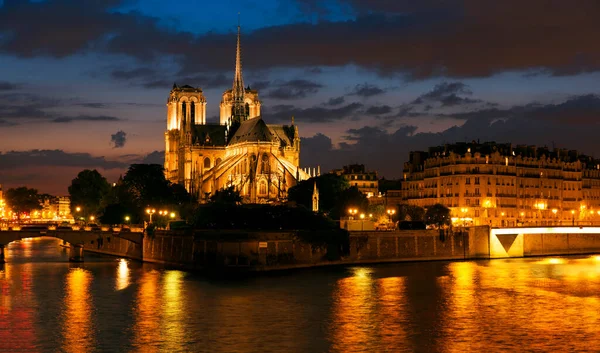 Notre Dame Zachodzie Słońca Paryż — Zdjęcie stockowe