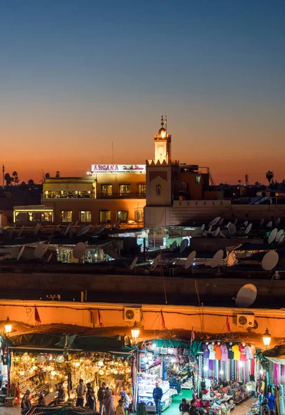 Aerial View City Middle East Sunset — Stock Photo, Image