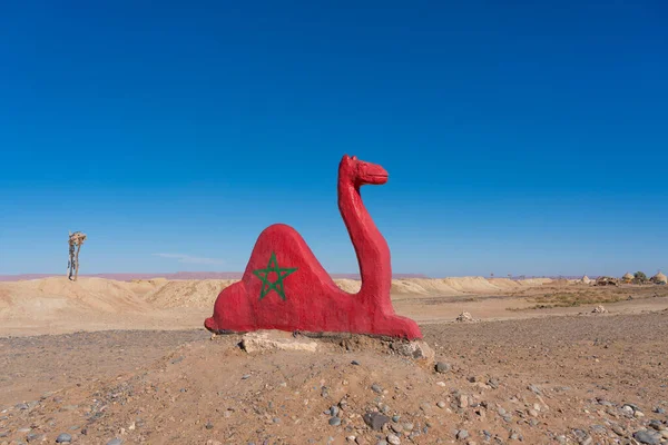 Estátua Camelo Deserto Marocco — Fotografia de Stock