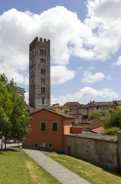 Vista Para Torre Catedral São Jorge Cidade Carcassonne França — Fotografia de Stock