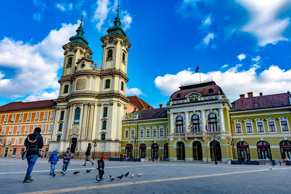 Eger Hungary Марта 2016 Года Площадь Добо Центре Эгера Уездного — стоковое фото