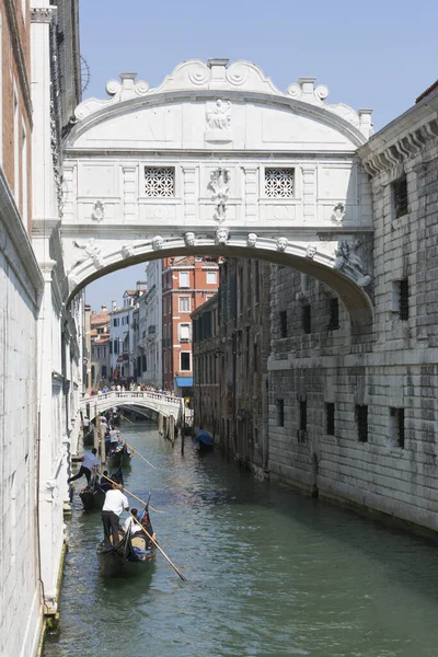 Kanal Med Gondol Venedig Italien — Stockfoto