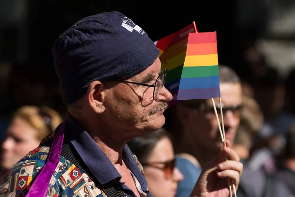 Budapest Węgry Lipiec Niezidentyfikowane Osoby Wzięły Udział Budapest Gay Pride — Zdjęcie stockowe