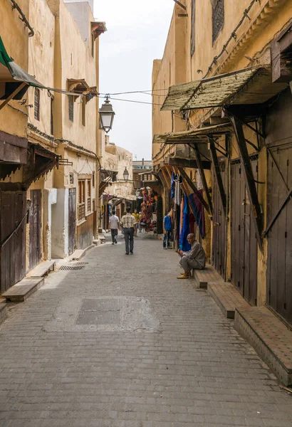 Rue Étroite Dans Vieille Ville Chefchaouen Maroc — Photo