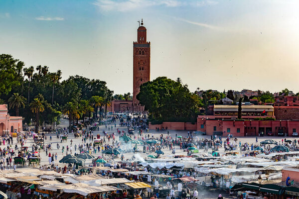 Aerial view of old city in Marocco