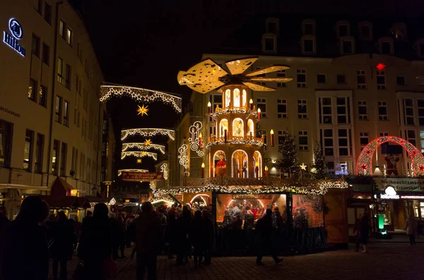 Munich Allemagne Mars 2018 Viktualienmarkt Coucher Soleil Marché Alimentaire Quotidien — Photo