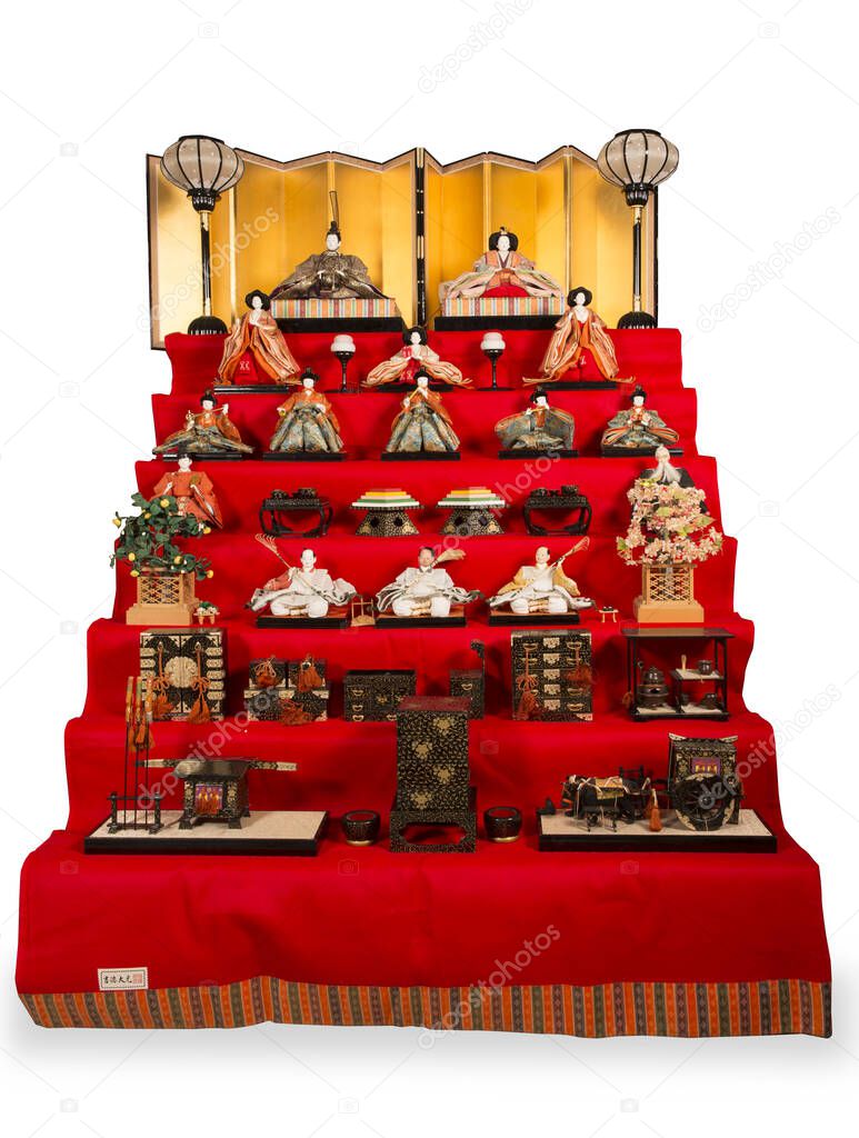 Stand with decorated objects in japanese style