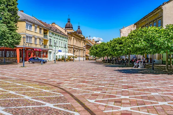 Esztergom Maďarsko 2019 Náměstí Szechenyi Centru Města Esztergom Maďarsko — Stock fotografie