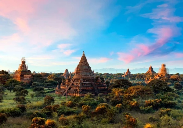 Bagan Myanmar Dec 2014 Puesta Sol Ciudad Mandalay Pagadero Norte — Foto de Stock