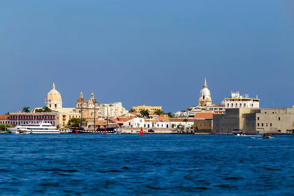 Barcos Puerto Público Cartagena Quinta Ciudad Más Grande Colombia Segunda —  Fotos de Stock