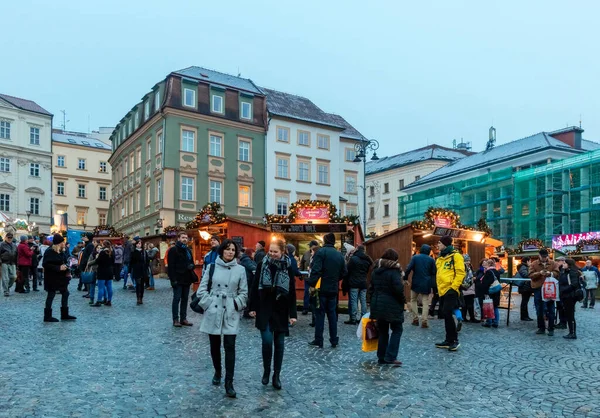 Mercado Natal Cidade Europeia — Fotografia de Stock