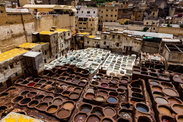 Fès Maroc Juillet 2014 Souk Tannerie Traditionnel Fès Maroc — Photo