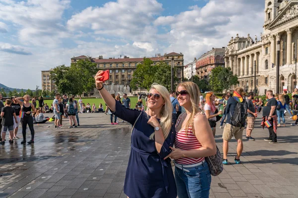 Julio 2018 Budapest Hungría Desfile Lgbt Budapest — Foto de Stock