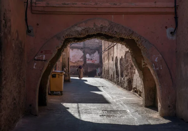 Úzká Ulice Starém Městě Chefchaouen Morocco — Stock fotografie