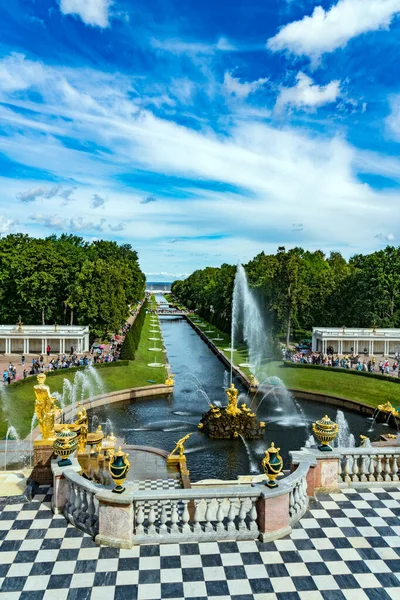Petersburg Russie Août 2018 Parc Palais Peterhof Patrimoine Mondial Unesco — Photo