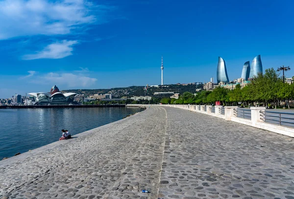 Baku Azerbaigian Maggio 2019 Boulvard Del Caspio Baku Azerbaigian — Foto Stock