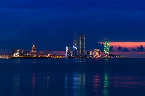 Vista Nocturna Ciudad Batumi Georgia —  Fotos de Stock