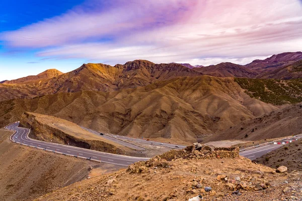 Vue Aérienne Paysage Montagne Avec Route — Photo