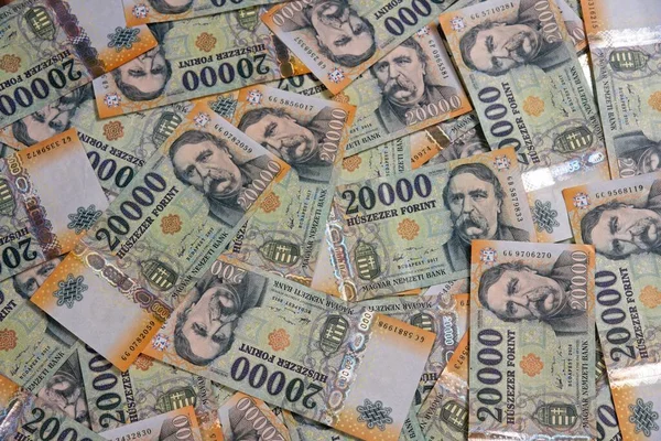 Antecedentes Billetes Húngaros Dinero — Foto de Stock