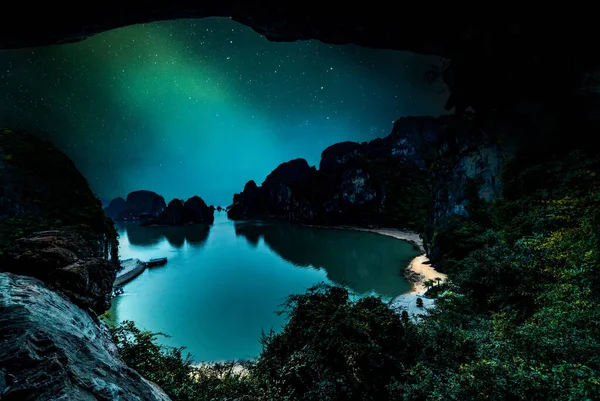 Vacker Natt Landskap Vietnam — Stockfoto