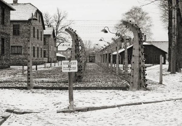 Black White Photo Old Wooden Fence City — Stock Photo, Image