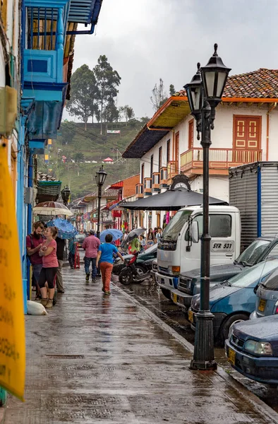 Salento Colombia Octubre 2015 Personas Identificadas Una Calle Salento Salento — Foto de Stock