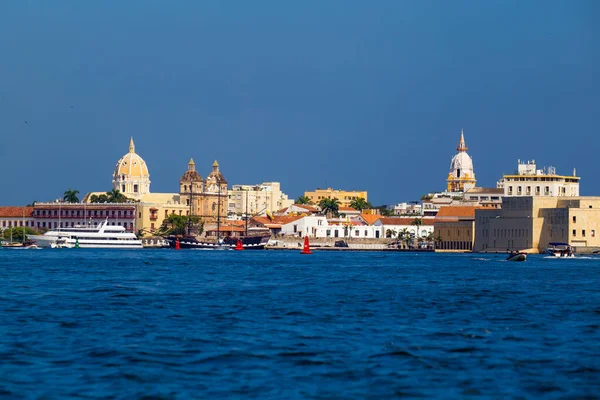 Bateaux Dans Port Public Cartagena Est Cinquième Grande Ville Colombie — Photo