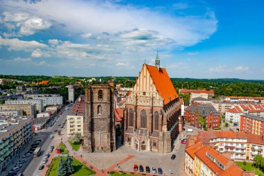 Nysa, Polonya - 8 Haziran 2010: Nysa, Silezya 'daki St. Agnes Barok Kilisesi.