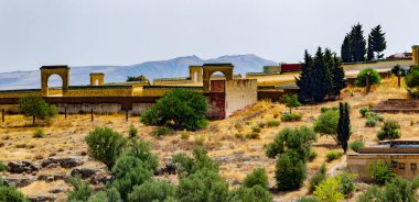 Fas 'taki eski şehrin havadan görüntüsü