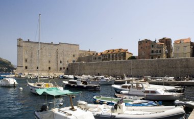 Dubrovnik, Hırvatistan 'ın liman manzarası