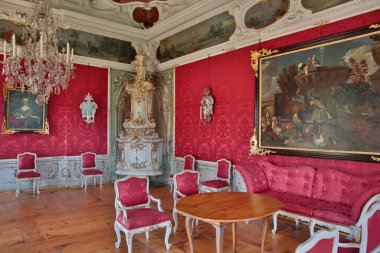 GRAZ, AUSTRIA - 2 Mayıs 2014 'te Graz' da olduğu gibi Eggenberg Sarayı 'nın içi. 1625-1635 yılları arasında inşa edilen saray, Styria 'daki en önemli Barok sarayı kompleksidir..