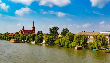 Belçika 'nın eski Bruges kasabasının manzarası