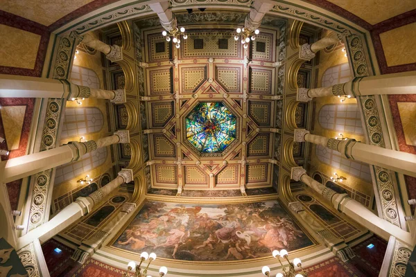 Budapest Hongarije April 2018 Interieur Van Concertzaal Vigado Tweede Grootste — Stockfoto