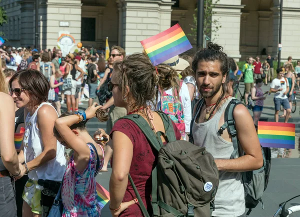 Lipca 2016 Budapeszt Węgry Parada Lgbt Budapeszcie — Zdjęcie stockowe