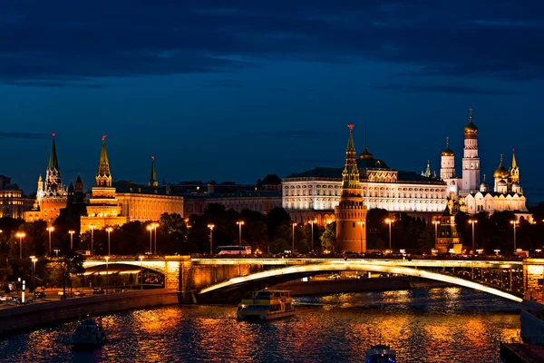 Uitzicht Moskoe Kremlin Nachts — Stockfoto