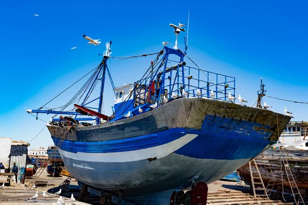 Fischerboot Hafen Von Essaouira Marokko — Stockfoto