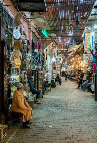 Παραδοσιακή Αγορά Στο Μαρακές Μαρόκο — Φωτογραφία Αρχείου