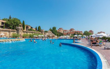ELENITE, BULGARIA - 16 Temmuz 2016: Elenite Tatil Köyü 'nün 10 km kuzeyinde yer alan Elenite Tatil Köyü şık villalar ve otel konaklama olanakları sunuyor